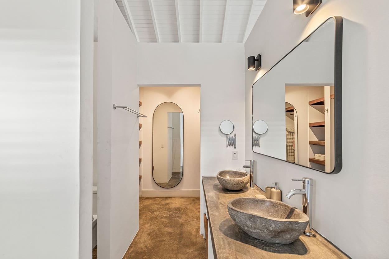Loft interior with high ceilings