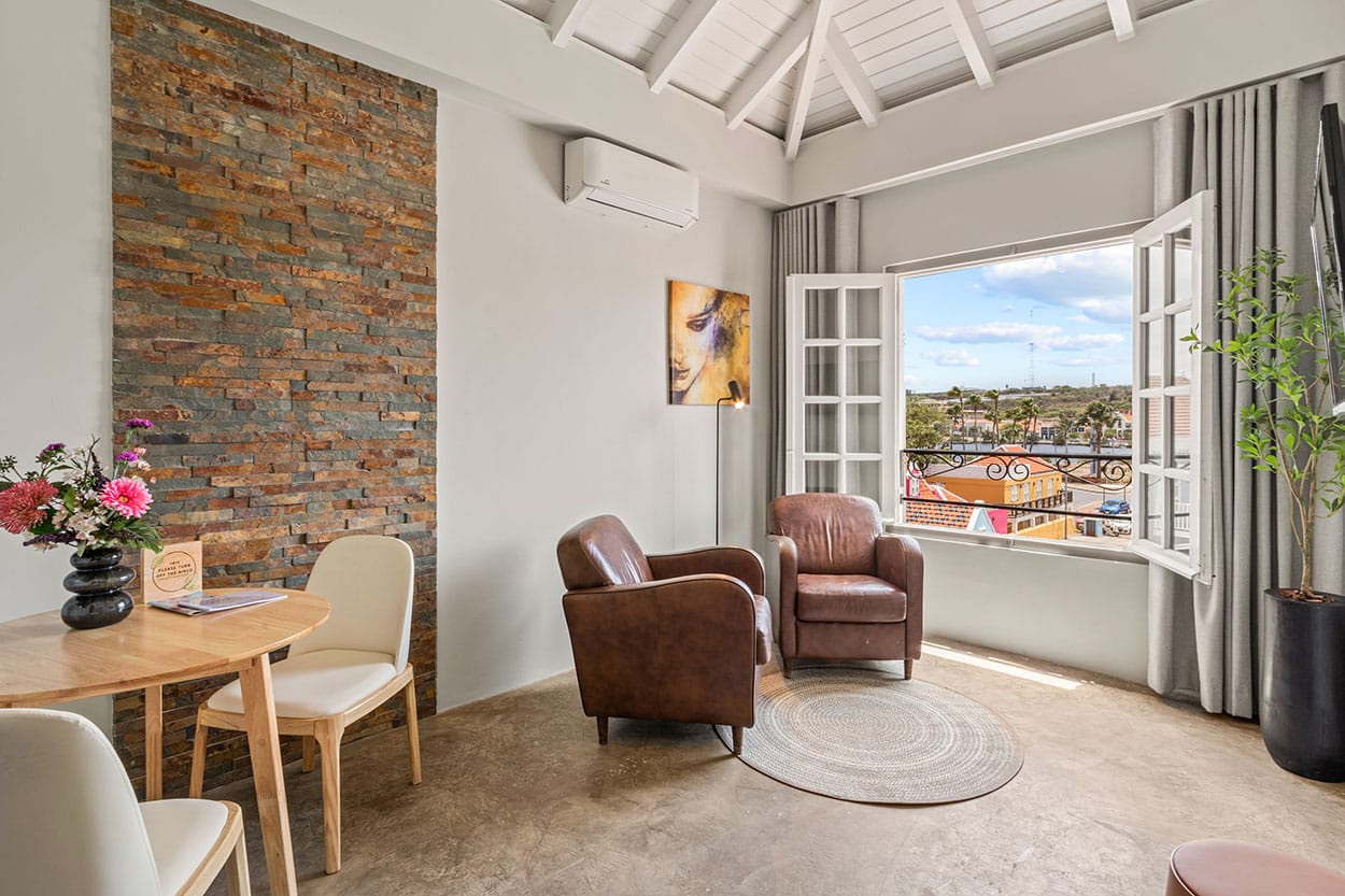 Seating area with design chairs